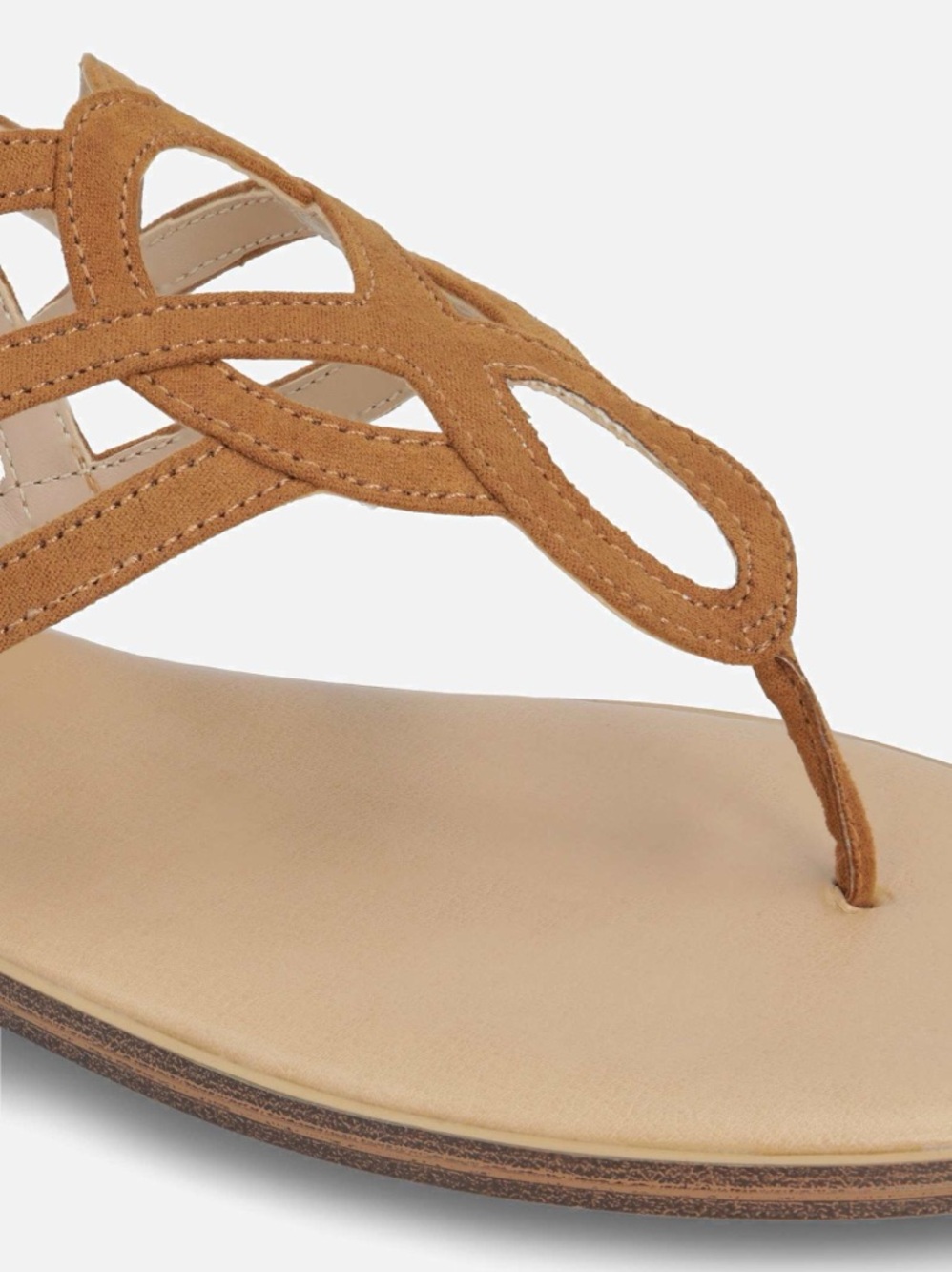 Market & Spruce Irene Tan Strappy Sandals Stitch Fix Thong Flat Size 7.5 - Picture 11 of 12